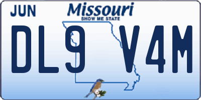 MO license plate DL9V4M