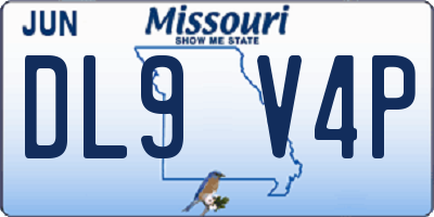 MO license plate DL9V4P
