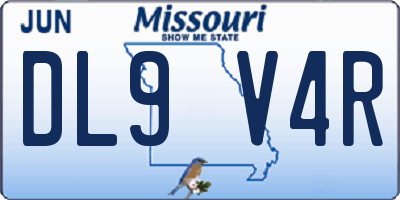 MO license plate DL9V4R