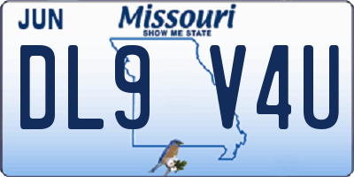 MO license plate DL9V4U