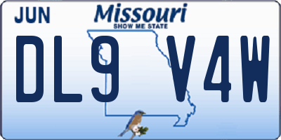 MO license plate DL9V4W
