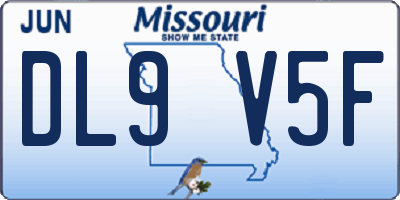 MO license plate DL9V5F