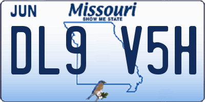 MO license plate DL9V5H