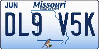MO license plate DL9V5K