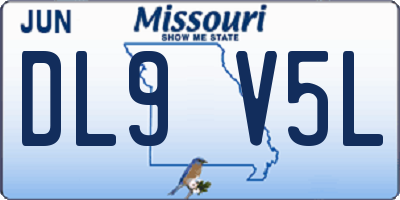 MO license plate DL9V5L