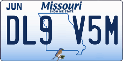 MO license plate DL9V5M