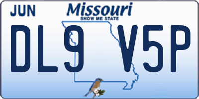 MO license plate DL9V5P