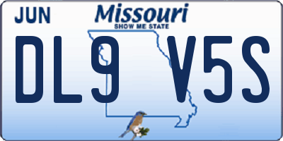 MO license plate DL9V5S