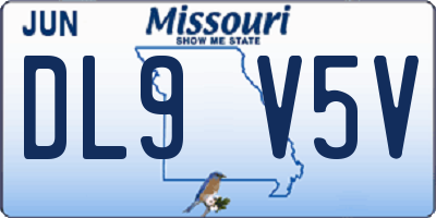 MO license plate DL9V5V