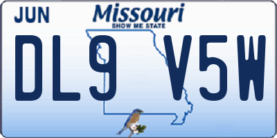 MO license plate DL9V5W