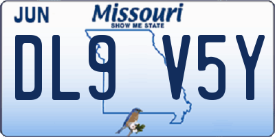 MO license plate DL9V5Y
