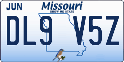 MO license plate DL9V5Z