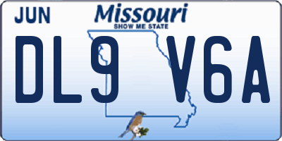 MO license plate DL9V6A