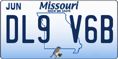 MO license plate DL9V6B