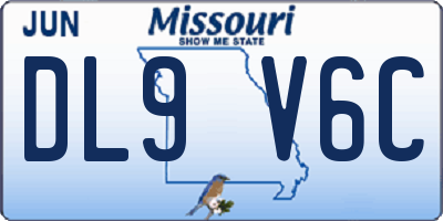 MO license plate DL9V6C