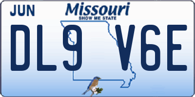 MO license plate DL9V6E