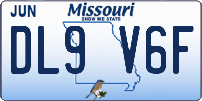 MO license plate DL9V6F