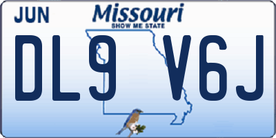 MO license plate DL9V6J