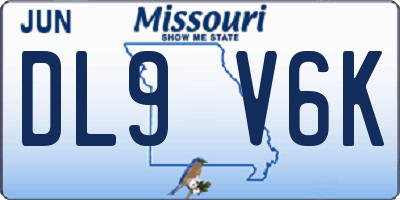 MO license plate DL9V6K