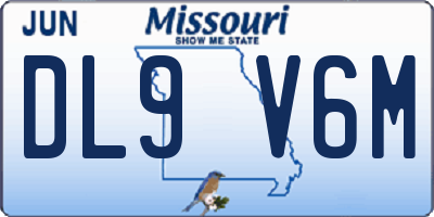 MO license plate DL9V6M