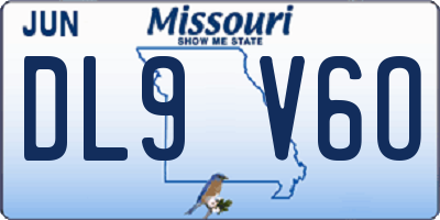 MO license plate DL9V6O