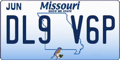 MO license plate DL9V6P