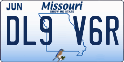MO license plate DL9V6R