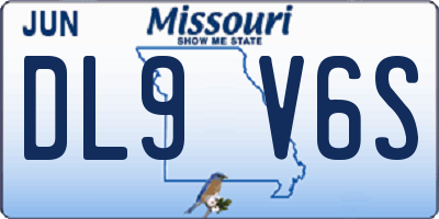 MO license plate DL9V6S