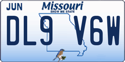 MO license plate DL9V6W