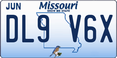 MO license plate DL9V6X