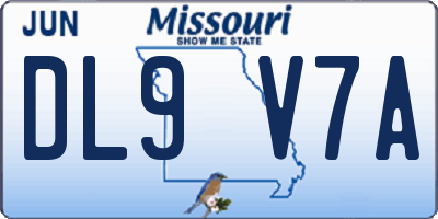 MO license plate DL9V7A