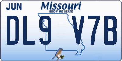 MO license plate DL9V7B