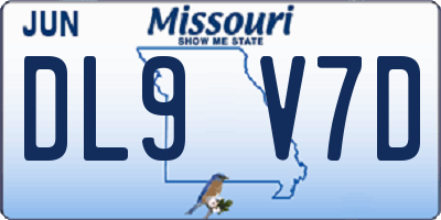 MO license plate DL9V7D