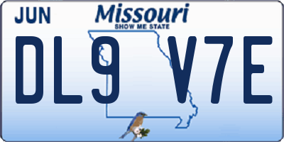 MO license plate DL9V7E