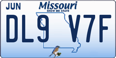 MO license plate DL9V7F