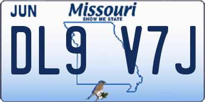 MO license plate DL9V7J