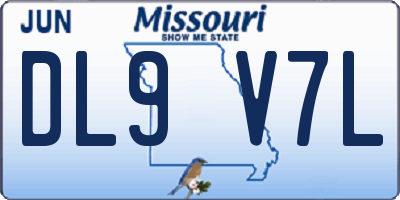 MO license plate DL9V7L
