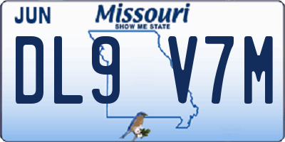 MO license plate DL9V7M