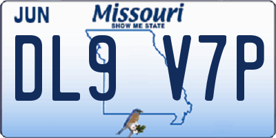 MO license plate DL9V7P
