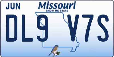 MO license plate DL9V7S