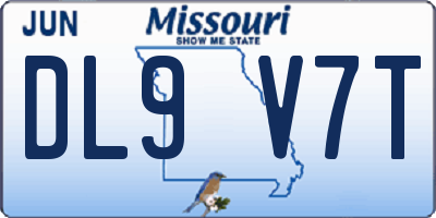 MO license plate DL9V7T