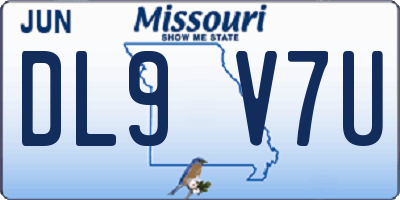 MO license plate DL9V7U