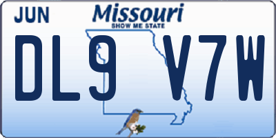 MO license plate DL9V7W