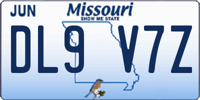 MO license plate DL9V7Z
