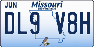 MO license plate DL9V8H
