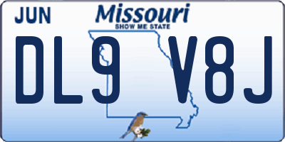 MO license plate DL9V8J