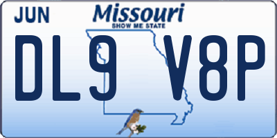 MO license plate DL9V8P
