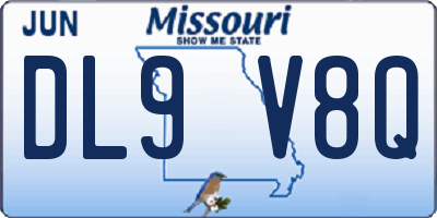 MO license plate DL9V8Q