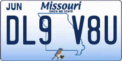 MO license plate DL9V8U