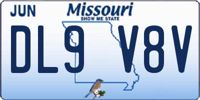 MO license plate DL9V8V